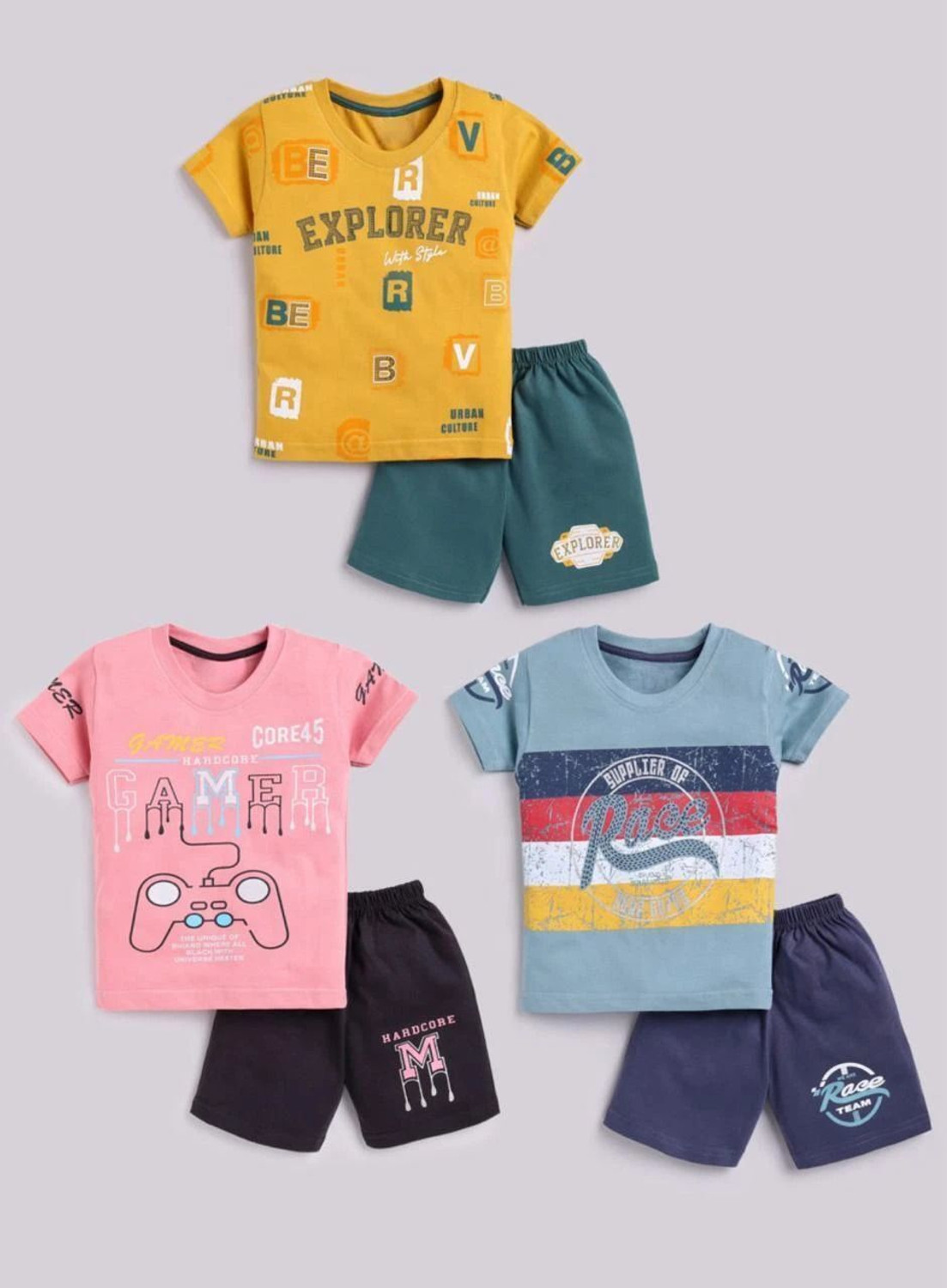 NEW TRINATH HOSIERY Baby Boys & Baby Girls Casual T-shirt Shorts