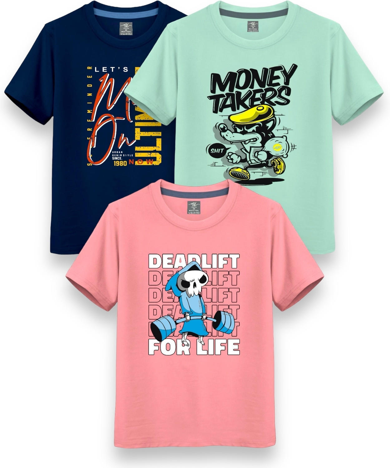 NI FASHION Boys & Girls Printed Cotton Blend T Shirt