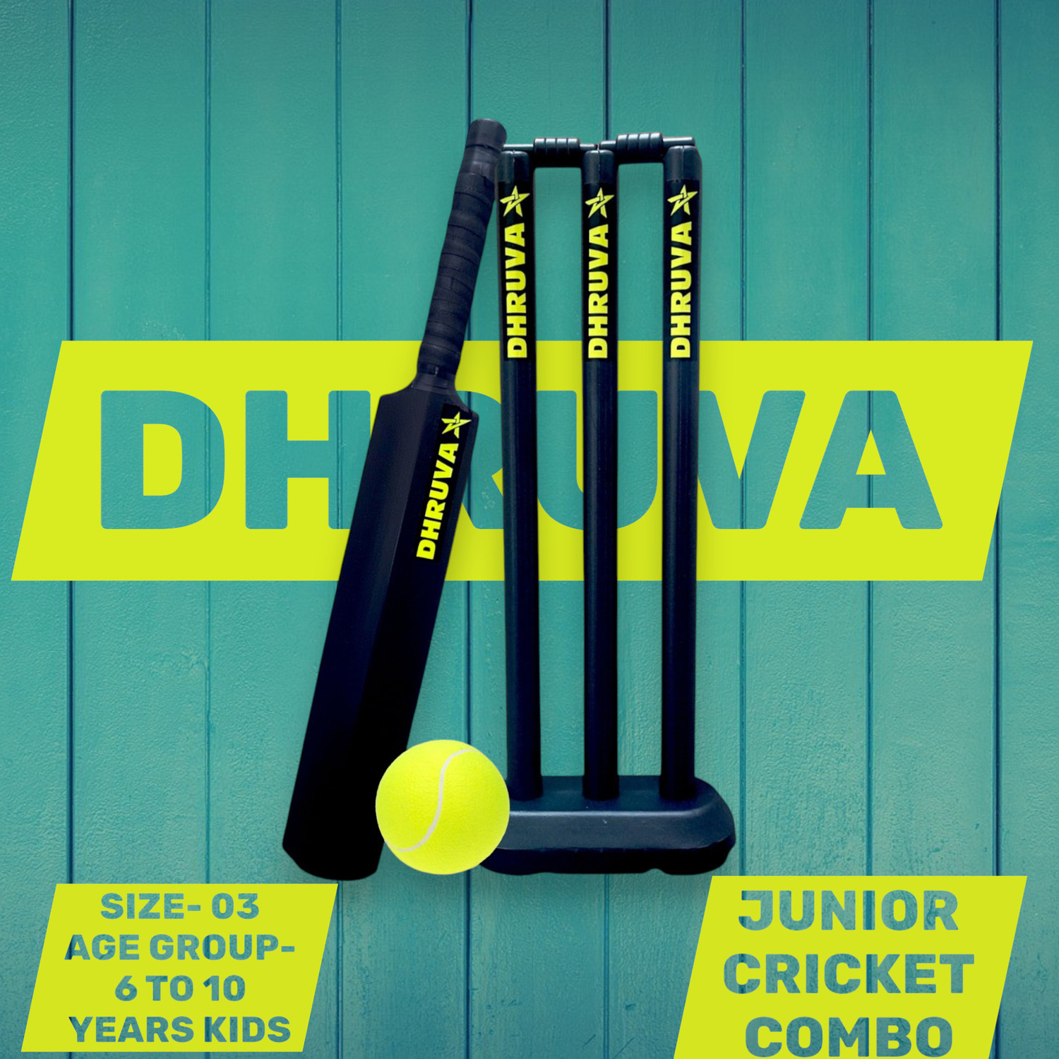 Dhruva Hard Plastic Complete Cricket Set For 8 Years Kids Cricket Kit