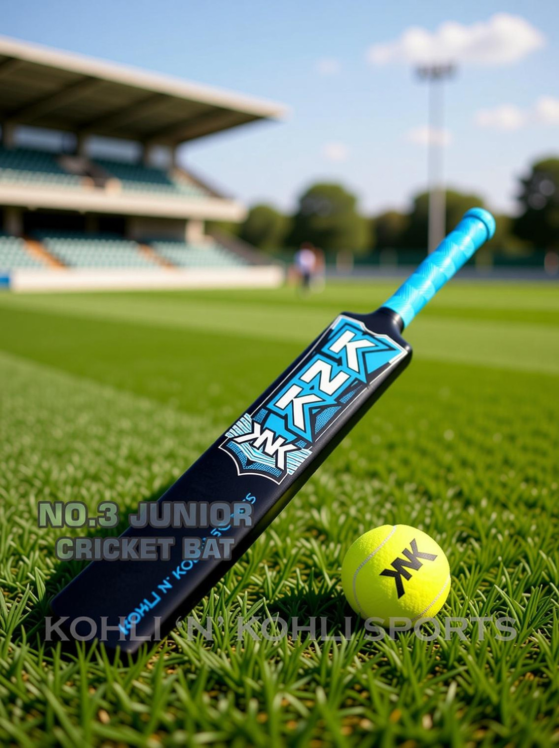 KNK Junior PVC Cricket Bat Size 3 For Age Group 8 Years with 1 Piece Tennis Ball Cricket Kit