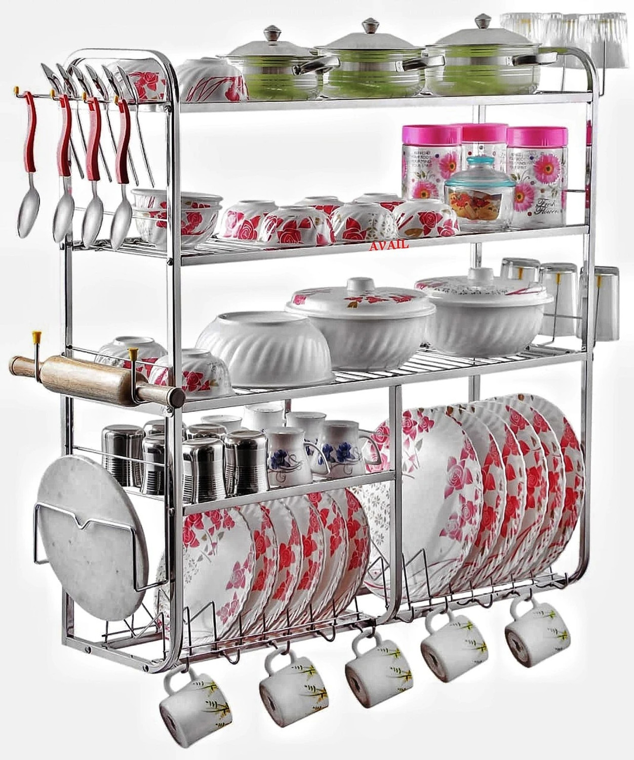 AVAIL Kitchen Dish Rack | Modern Kitchen Storage Rack (31 x 30 INCH) Utensil Kitchen Rack
