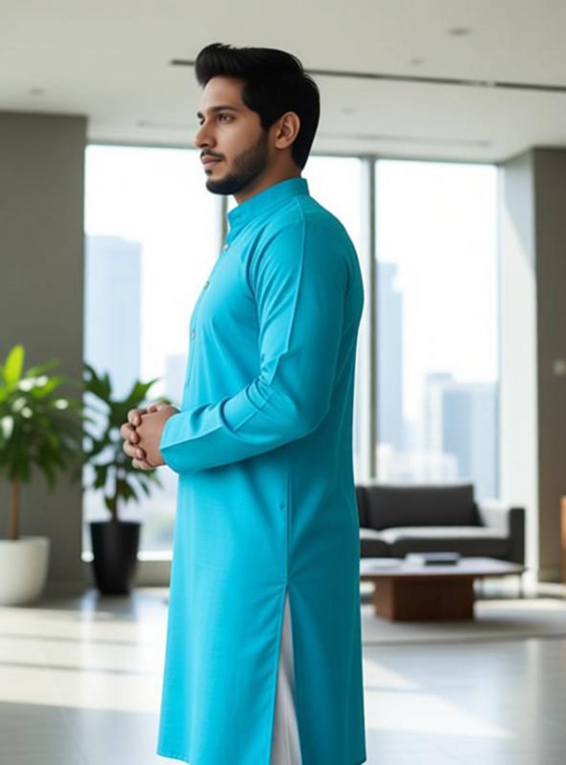 SEAWIND Men Kurta (Light Blue)
