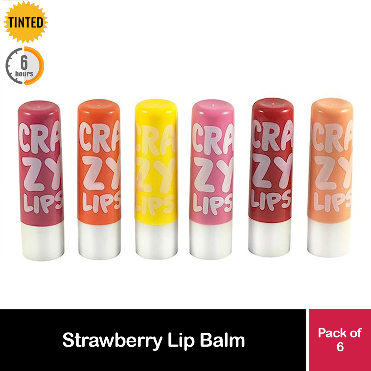 YELGO Moat beautiful lip balm For Men and women pack of 6 Strawberry