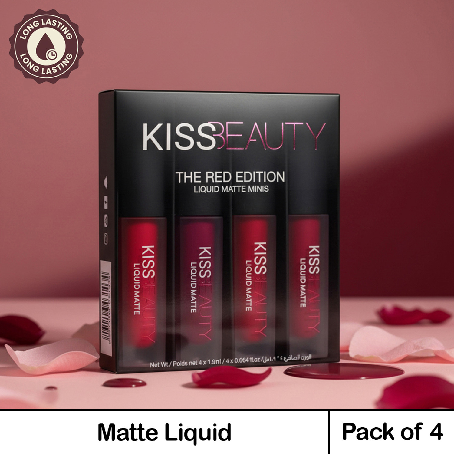 Kiss Beauty Liquid matte lipstick - Red edition