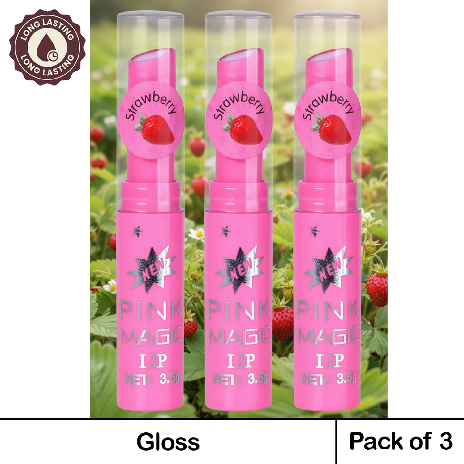 PINNER fruit extract color changing pink magic lipstick combo Pack of 3
