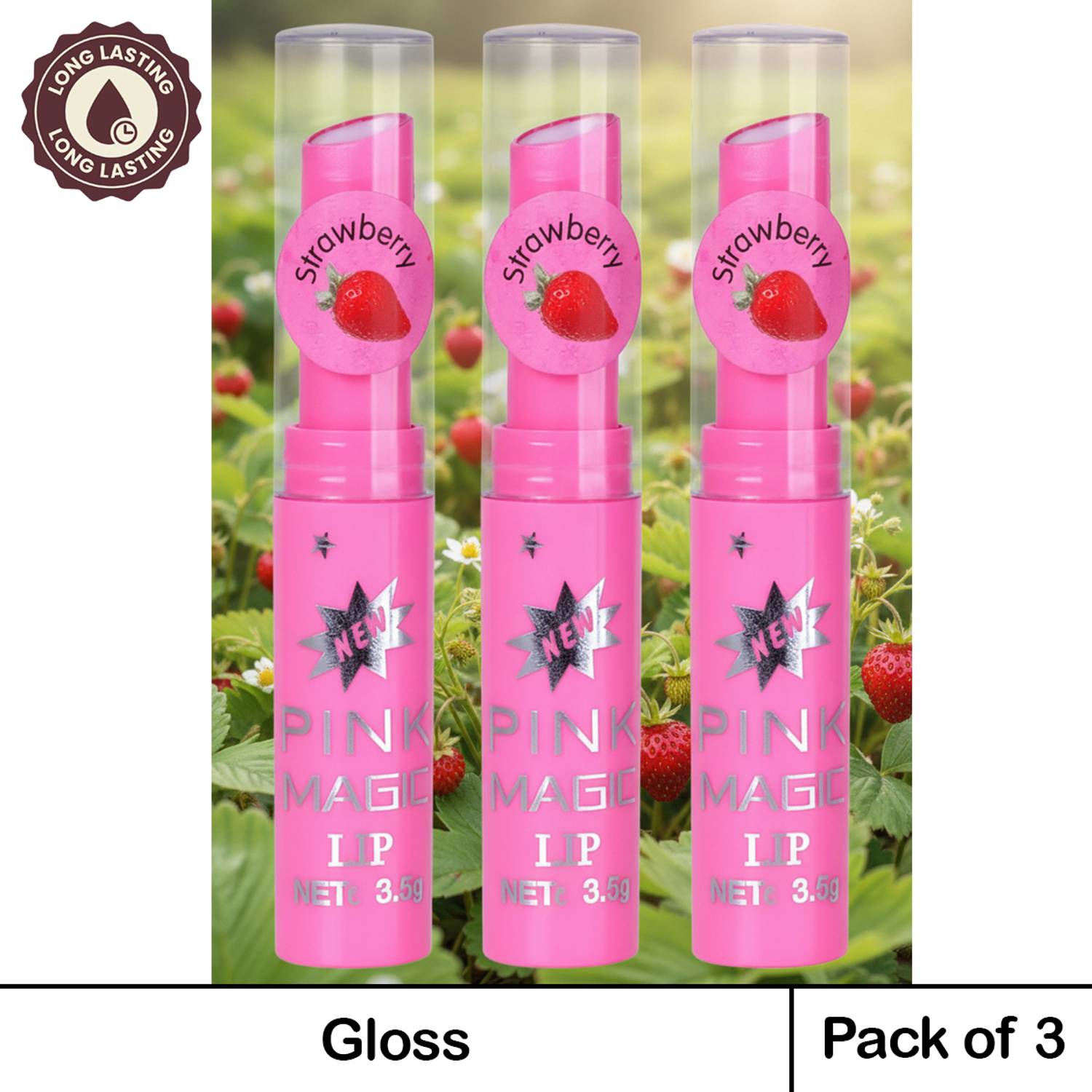 PINNER fruit extract color changing pink magic lipstick combo Pack of 3