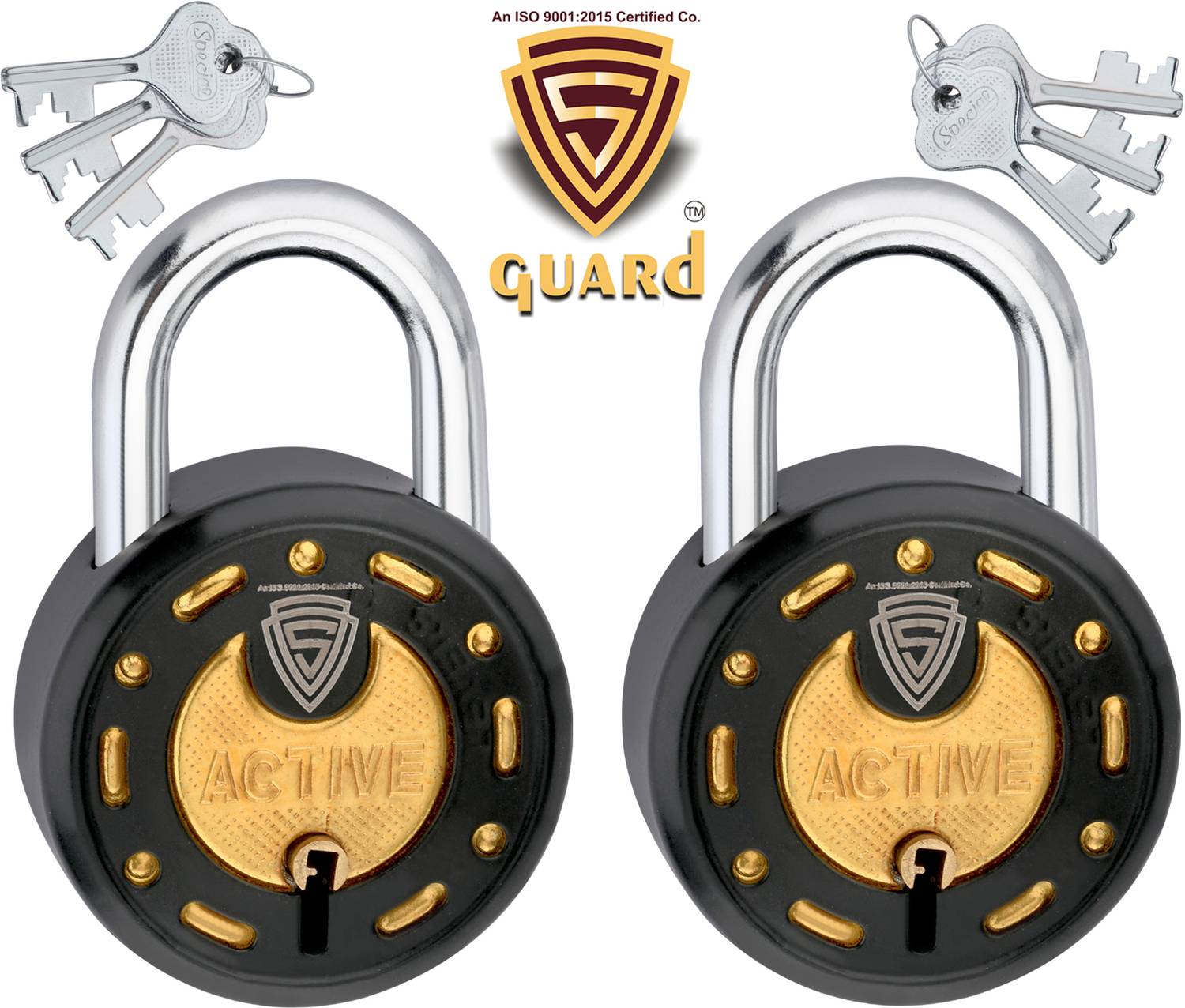 S-GUARD Active Black- 52MM, 7 Levers padlocks for door Padlock