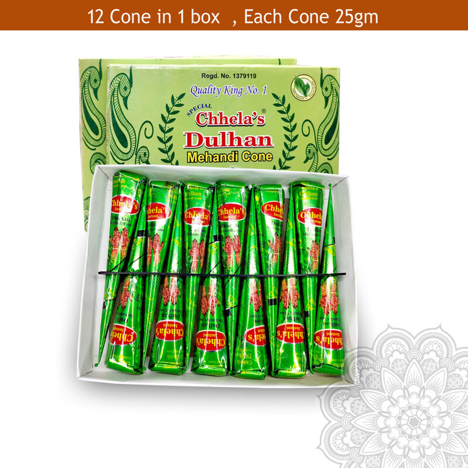 Chhelas DULHAN Mehandi Cone for Hand Designing, Henna Mehendi, Dulhan Mehndi Cone Natural Mehendi