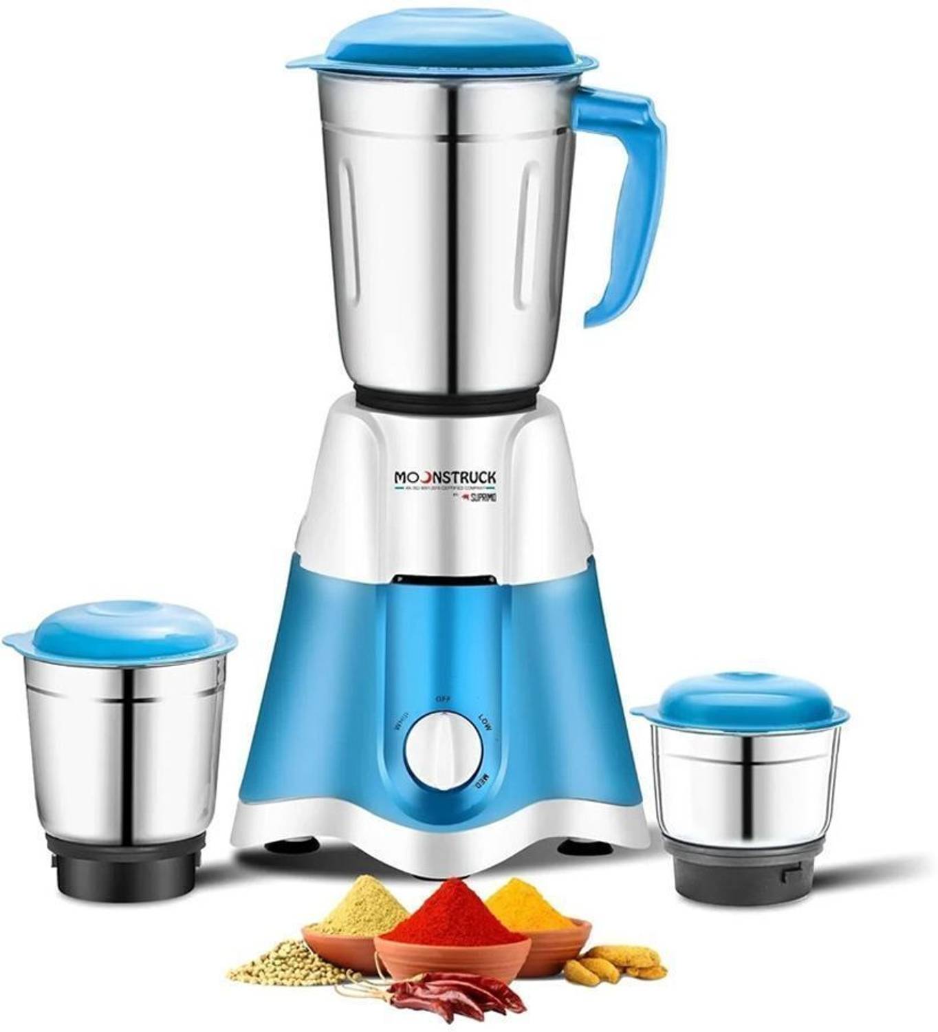 Moonstruck 750W Juicer Mixer Grinder 3 Jars Blue - Image 2