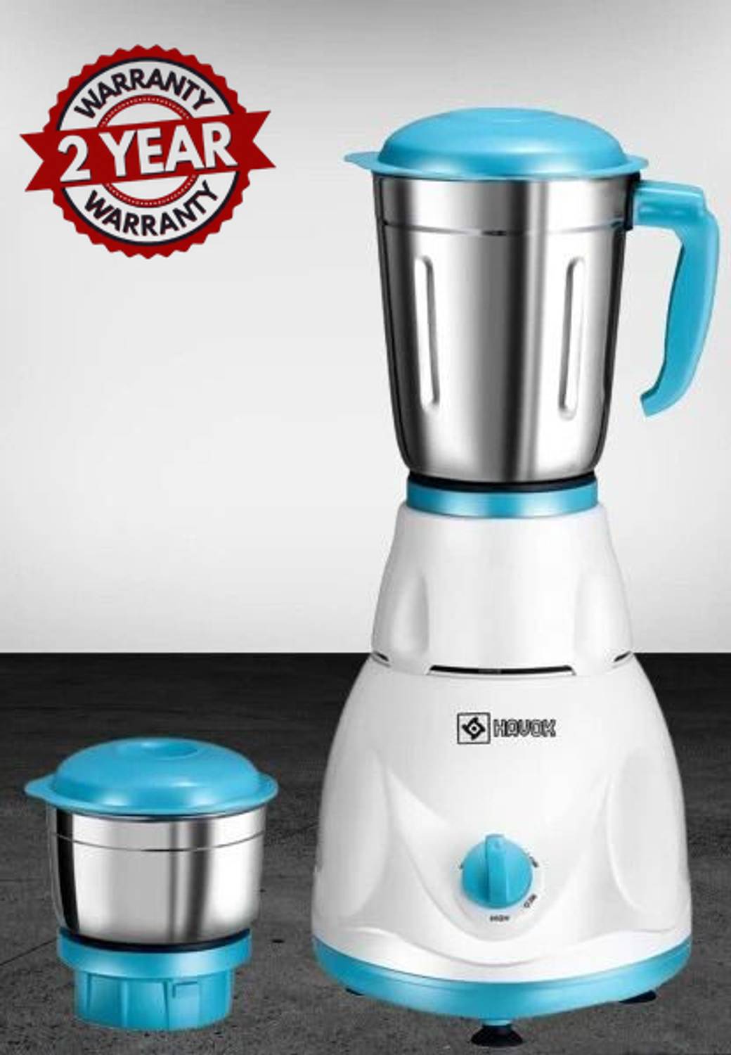 HAVOK Blue Mixer Grinder 2 Jar 750W - Image 1