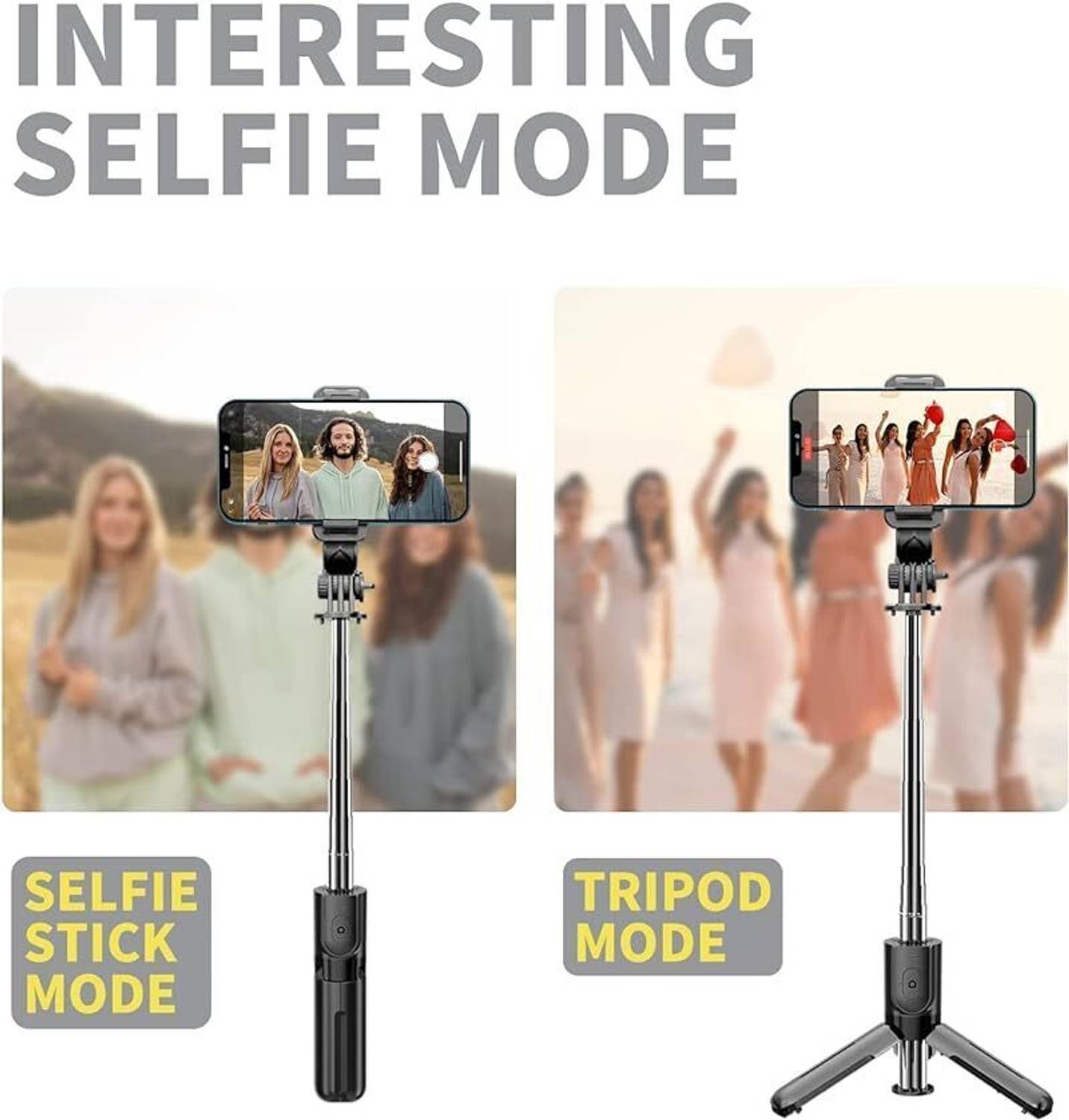 ampegroup 3-in-1 Selfie Stick with Bluetooth Remote and Tripod - Image 5