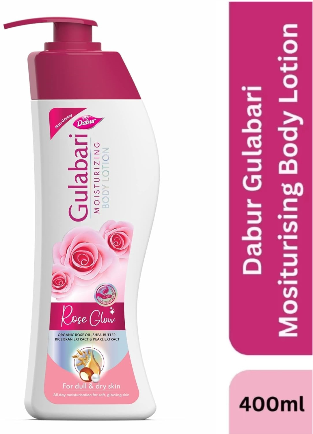 Dabur Gulabari Moisturizing Body Lotion for Dry & Dull Skin with Organic Rose Oil