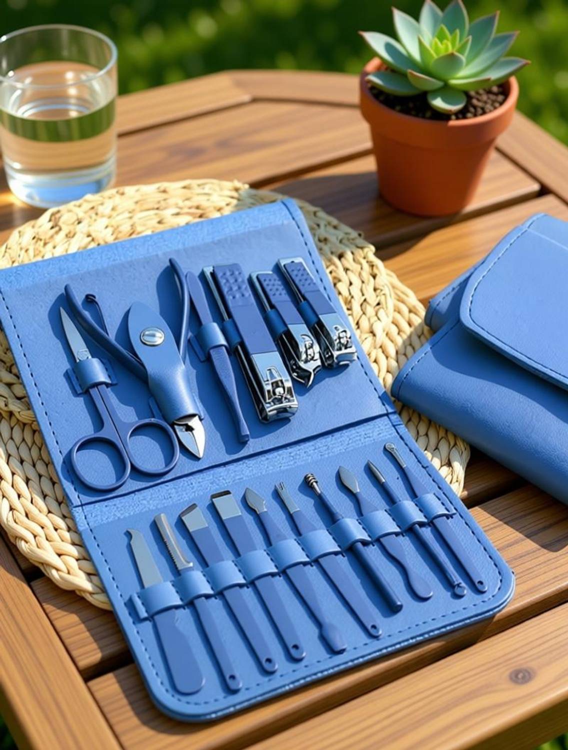 GoldPaddy 12/16Pcs Manicure Set Steel Nail Clippers, Scissors, Ear Spoon, Grooming Kit