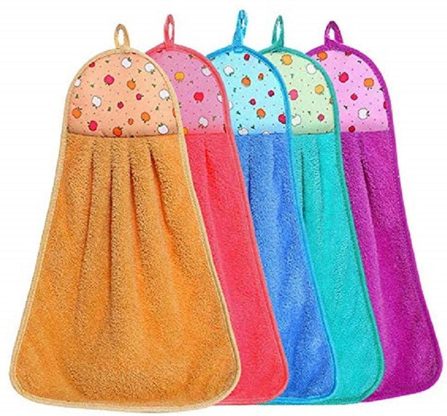 rensum Pack of 3 Microfiber Hand Towel | Wash Basin Hanging Towel x3.257 Random Colours Napkins