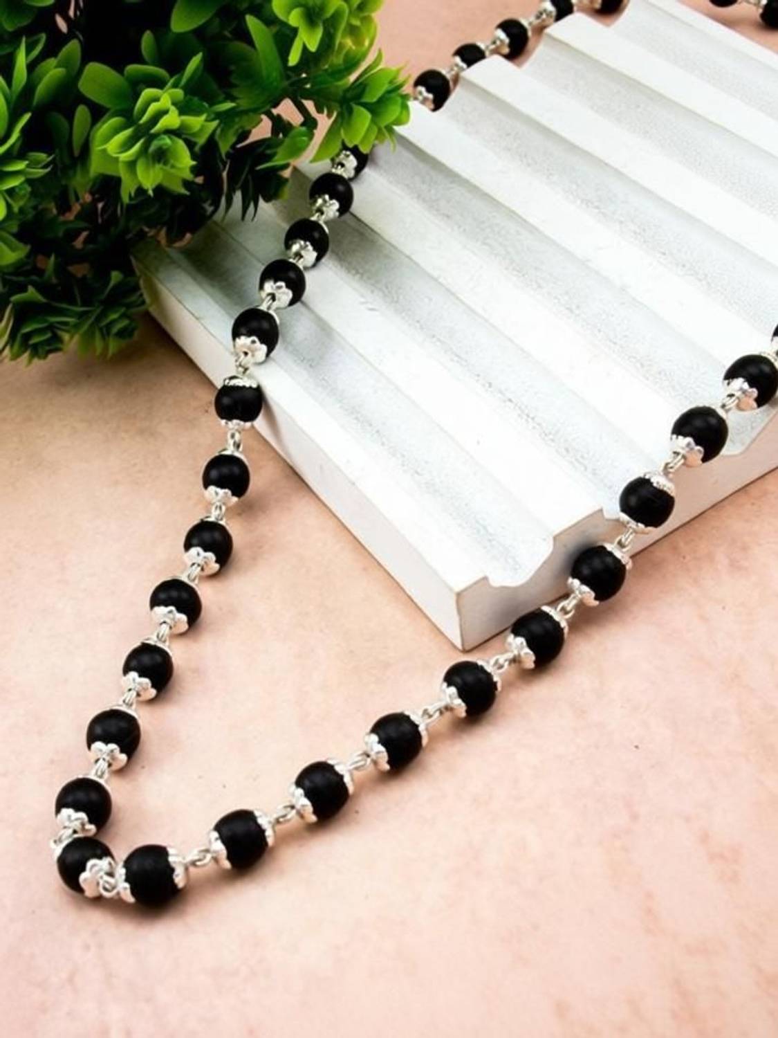SYRMA Silver Plated Karungali Mala, Wood Chain - Image 4