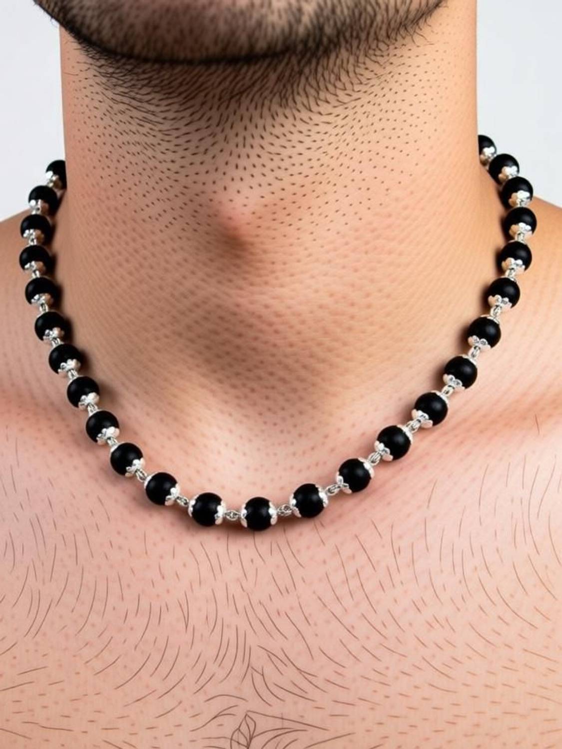 SYRMA Silver Plated Karungali Mala, Wood Chain - Image 2
