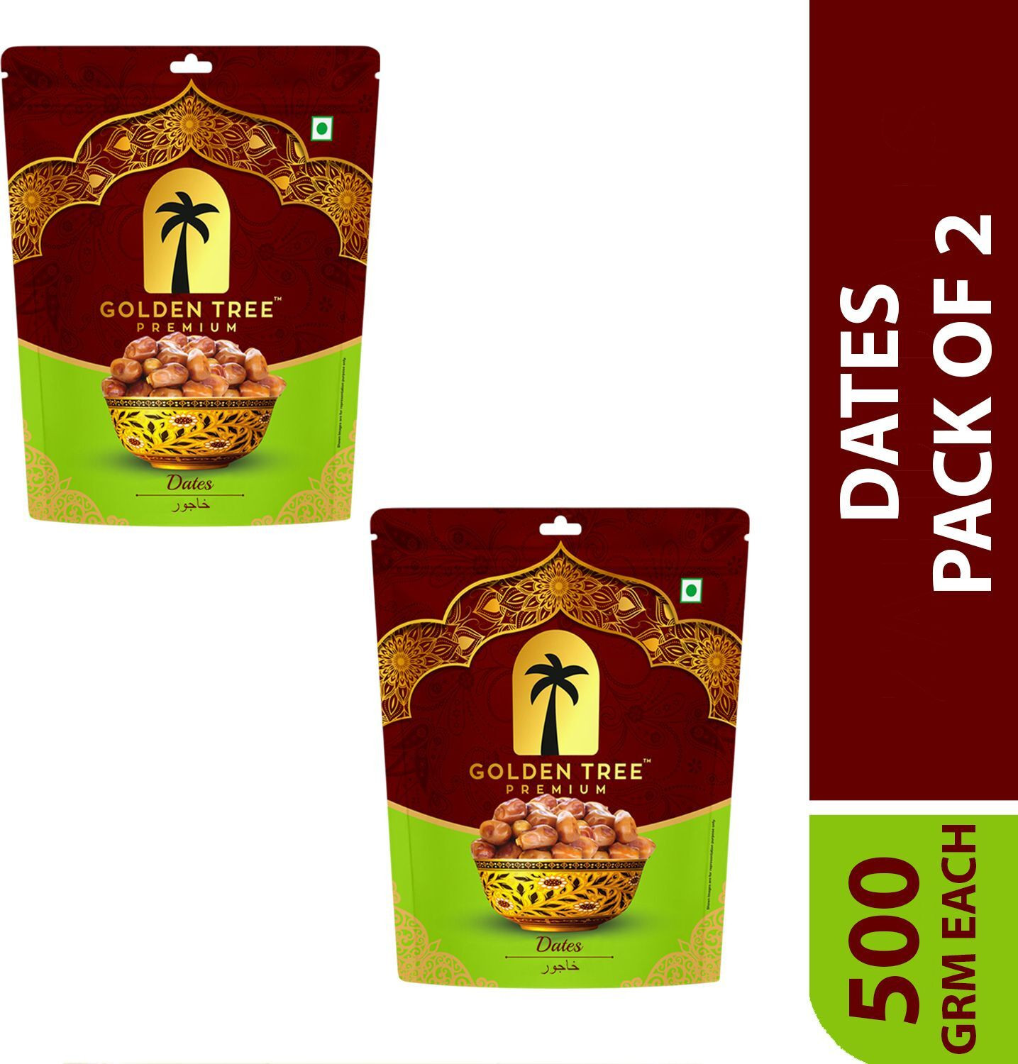 Golden Tree Selected Premium Organic Handpick Dates| Khajoor 100% Pure with No Preservatives Dry Dates