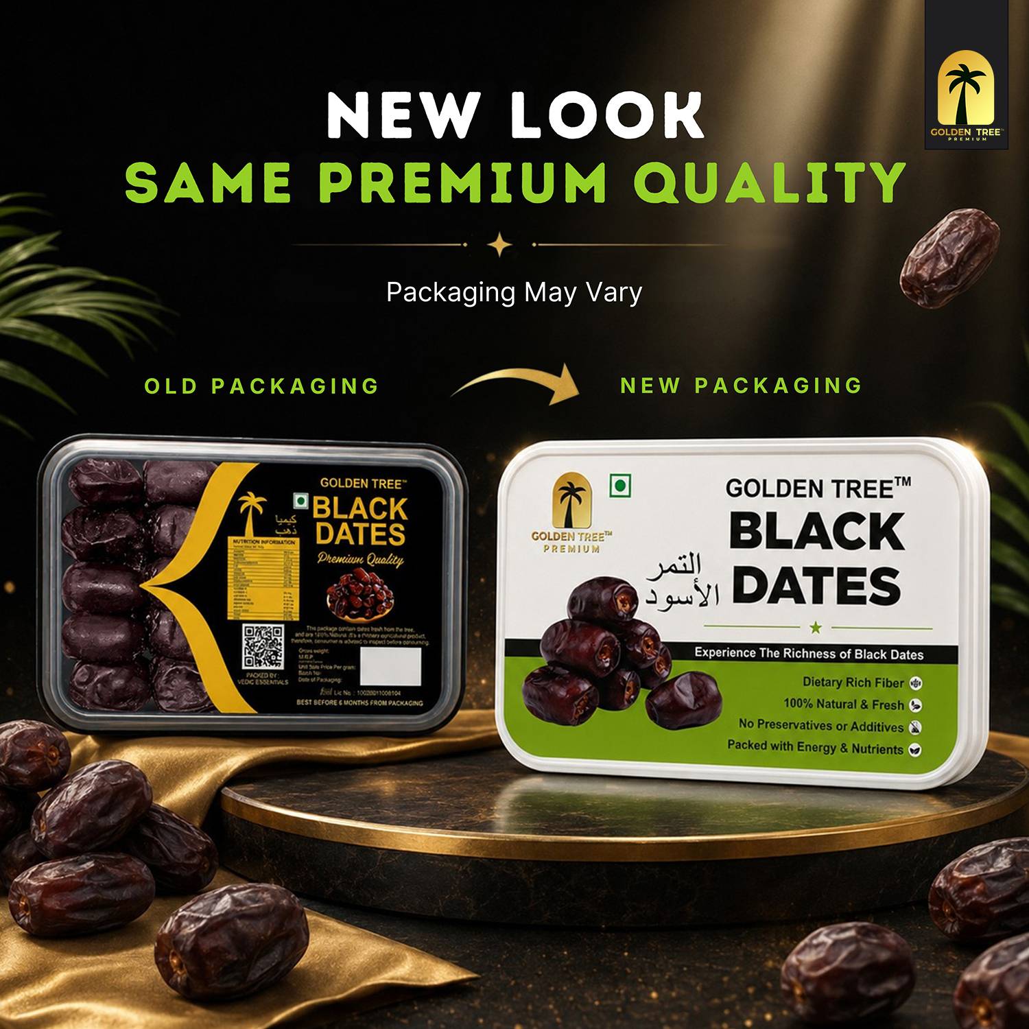 Golden Tree Premium Black Dates 400g - Image 2