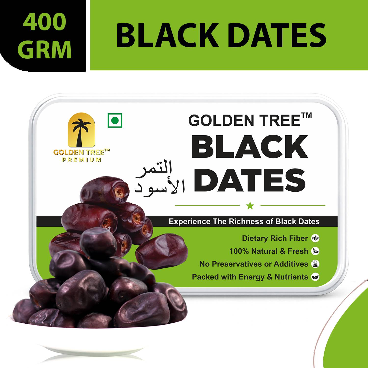Golden Tree Premium Black Dates 400g - Image 1
