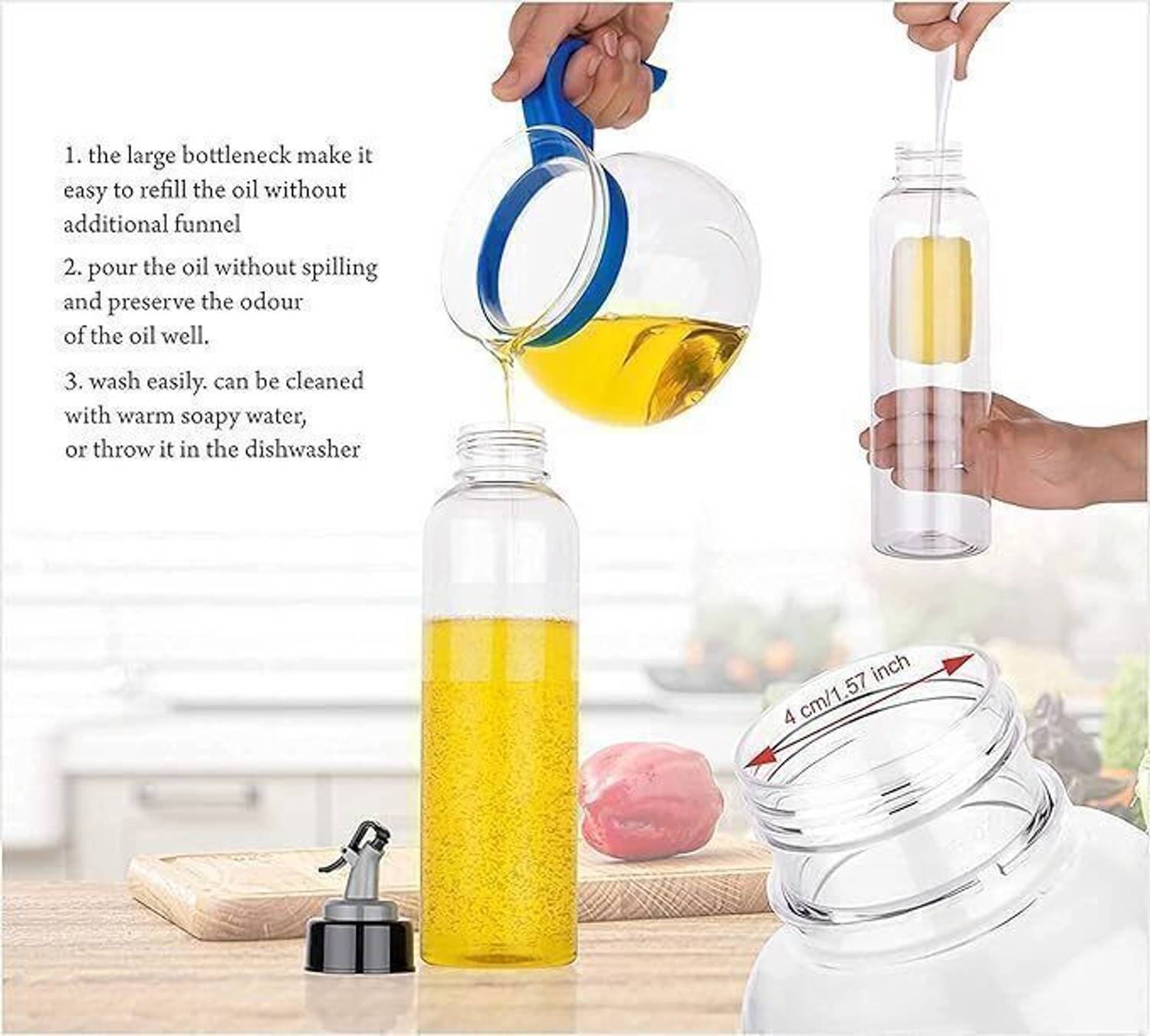 FLAGCART 1000 ml Cooking Oil Dispenser Set 1 L - Image 2