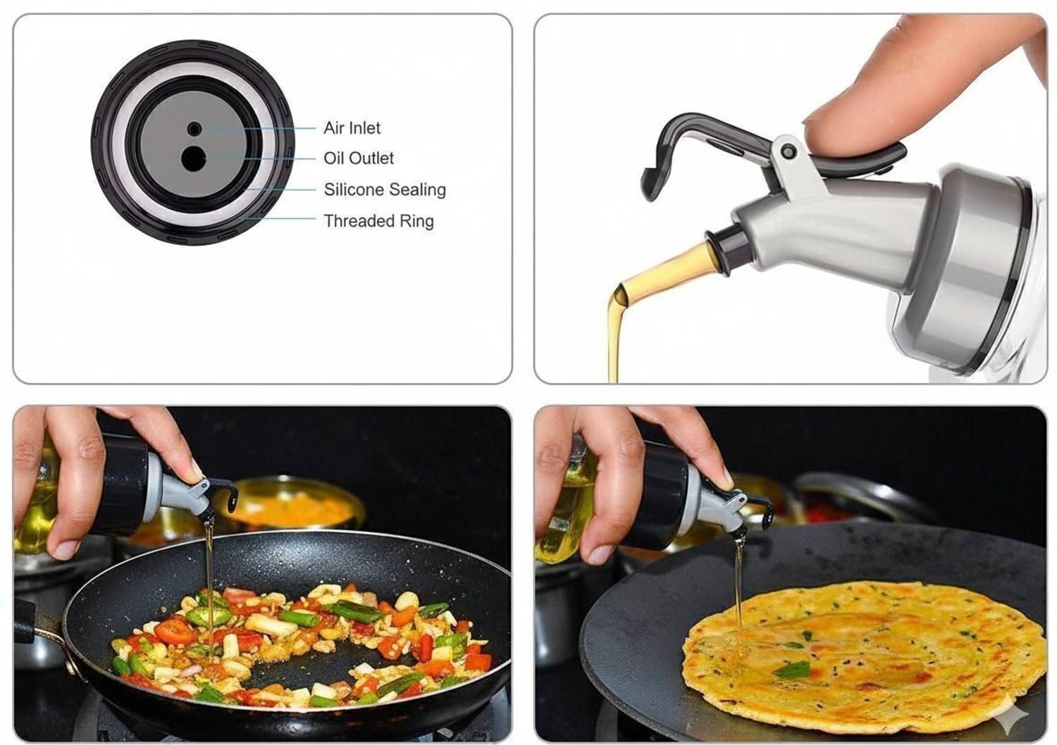 FLAGCART 1000 ml Cooking Oil Dispenser Set 1 L - Image 5