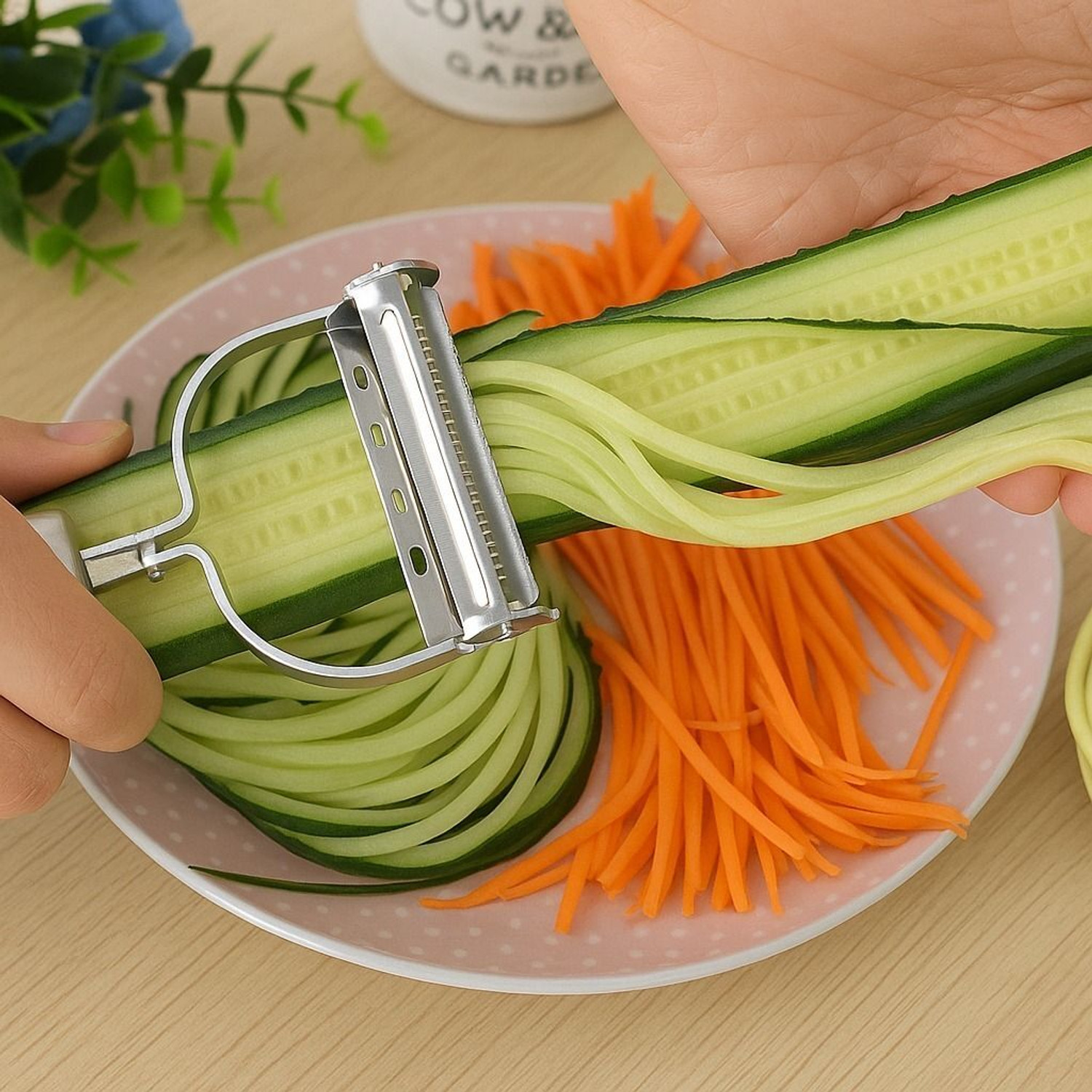 Ezzymart Stainless Steel Julienne Peeler Fruit Vegetable Shredder Slicer Double Y Shaped Peeler