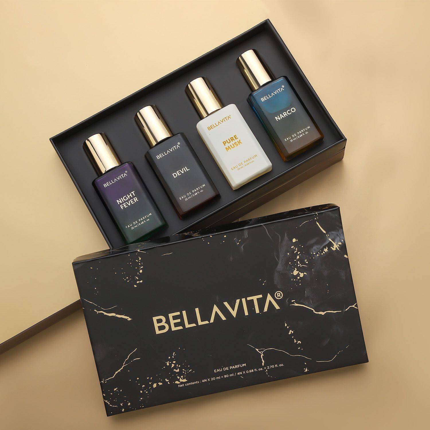 BELLAVITA Unisex Scents Gift Set Pack of 4 · 20 ml (80 ml total) - Image 3