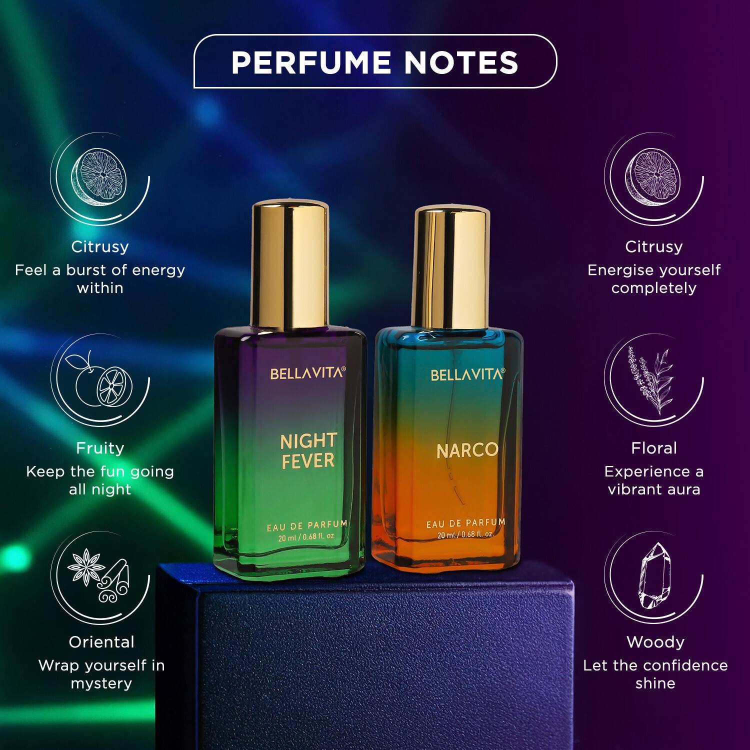 BELLAVITA NARCO & NIGHT FEVER Perfume Pack of 2 · 20 ml (40 ml total) - Image 3