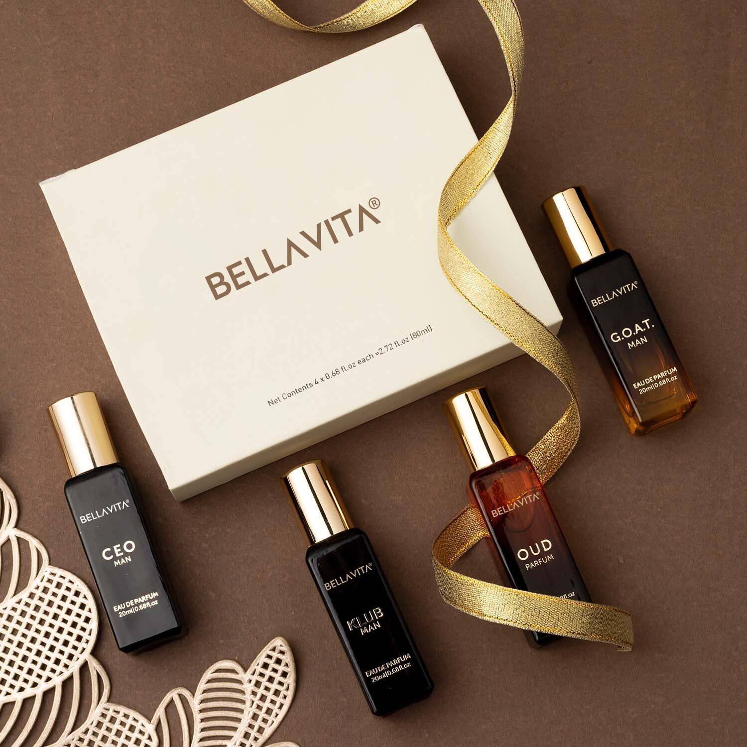 BELLAVITA Mens Perfume Gift Set 4x20 Pack of 4 · 20 ml (80 ml total) - Image 1