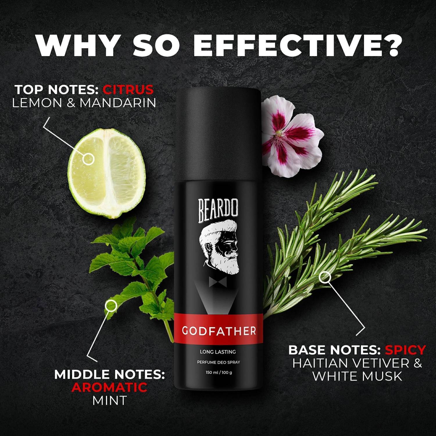 BEARDO GodFather Perfume, Deo Body Spray & Body Wash Combo 450 ml - Image 3