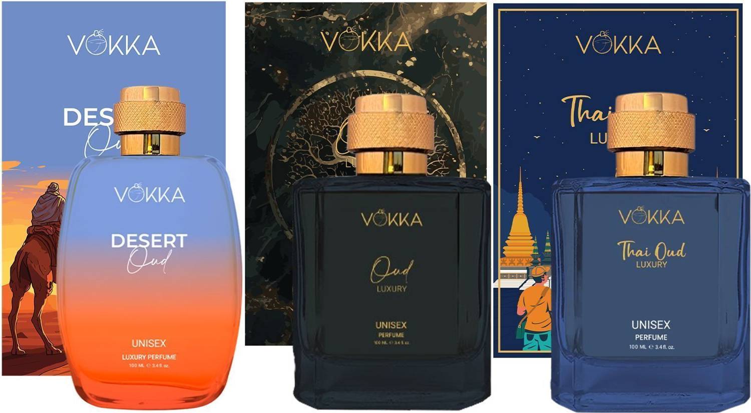 VOKKA DesertOud Oud & Thai Oud Pack of 3 · 100 ml (300 ml total) - Image 1