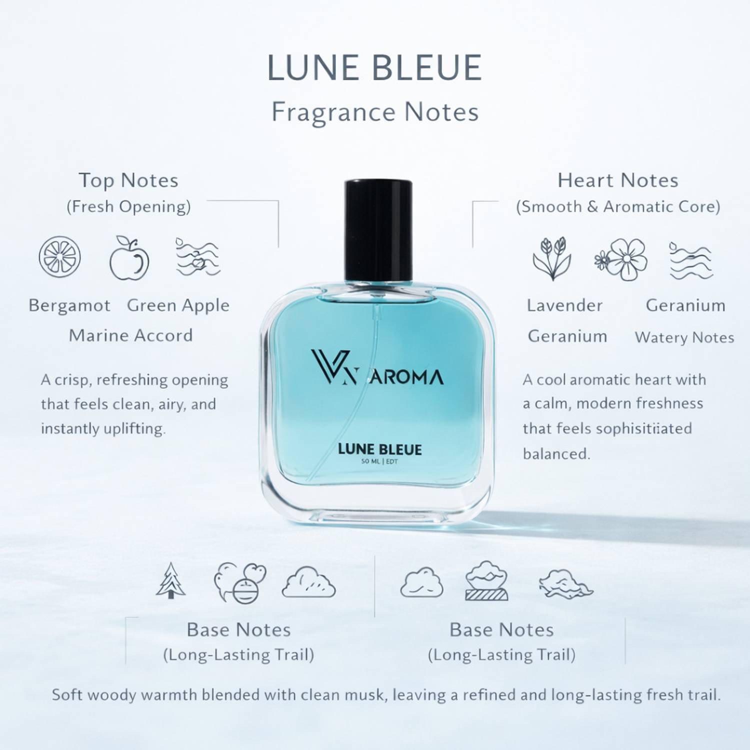 VN AROMA Lune Bleue Luxury Fragrance 50 ml - Image 2