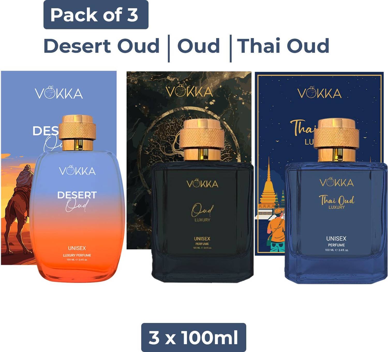VOKKA DesertOud Oud & Thai Oud Pack of 3 · 100 ml (300 ml total) - Image 2