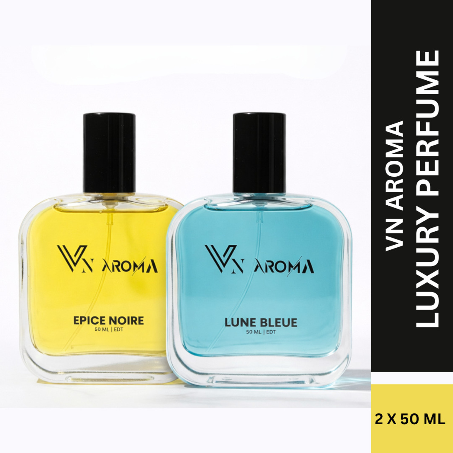 VN AROMA Combo Pack of 2 | Epie Noire - Lune Bleue | Long Lasting |Premium Luxury Perfume Eau de Toilette - 100 ml