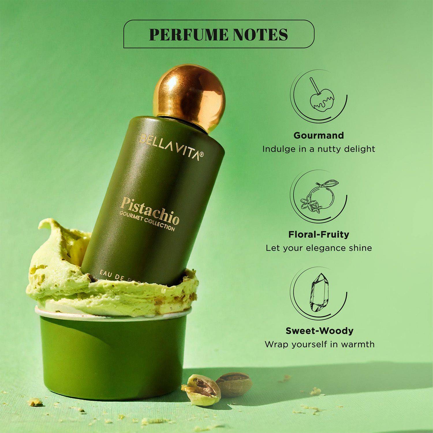 Bellavita Pistachio Gourmet Unisex Perfume 100 ml - Image 3