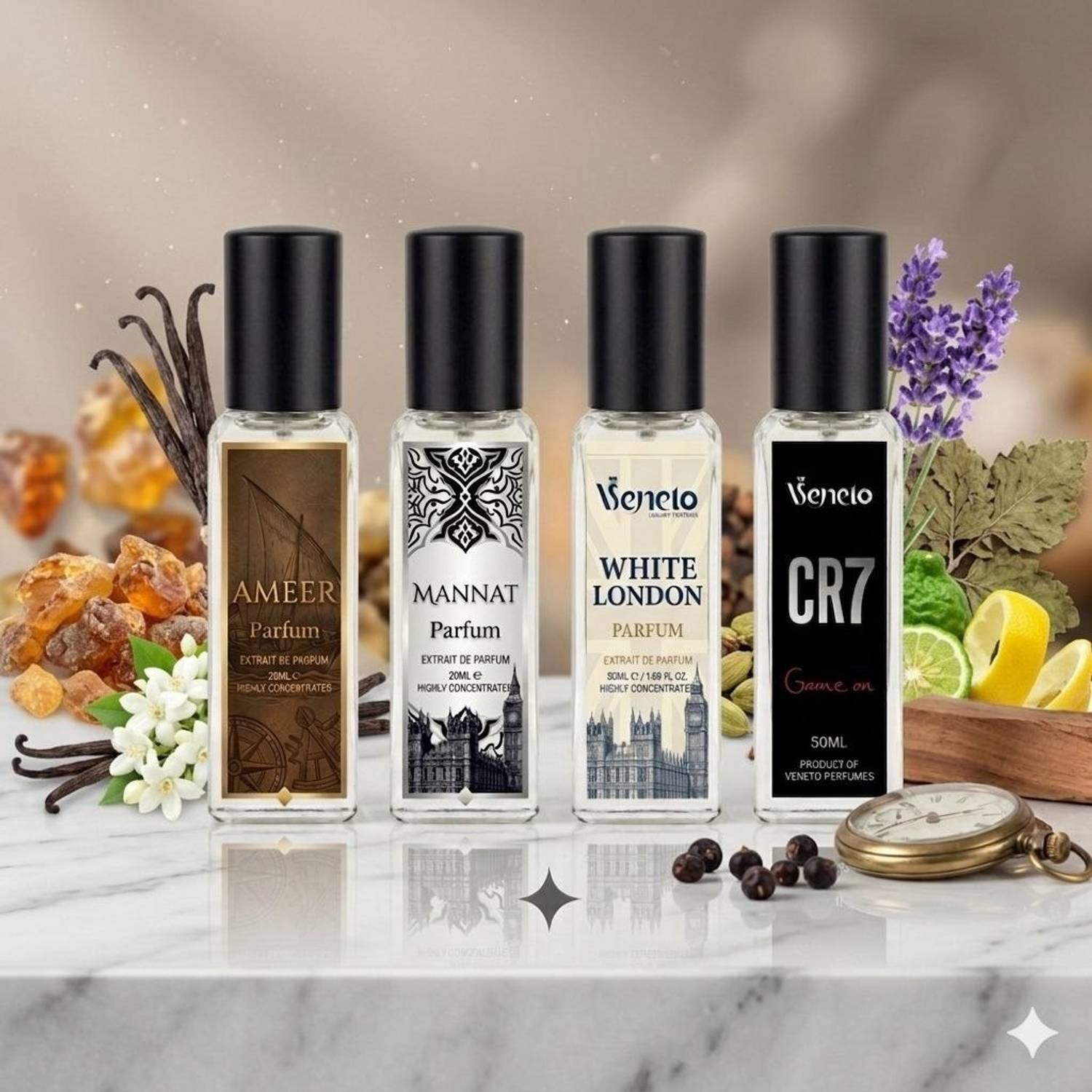 VENETO Luxury Unisex Gift Set Perfume Pack of 4 · 20 ml (80 ml total) - Image 3