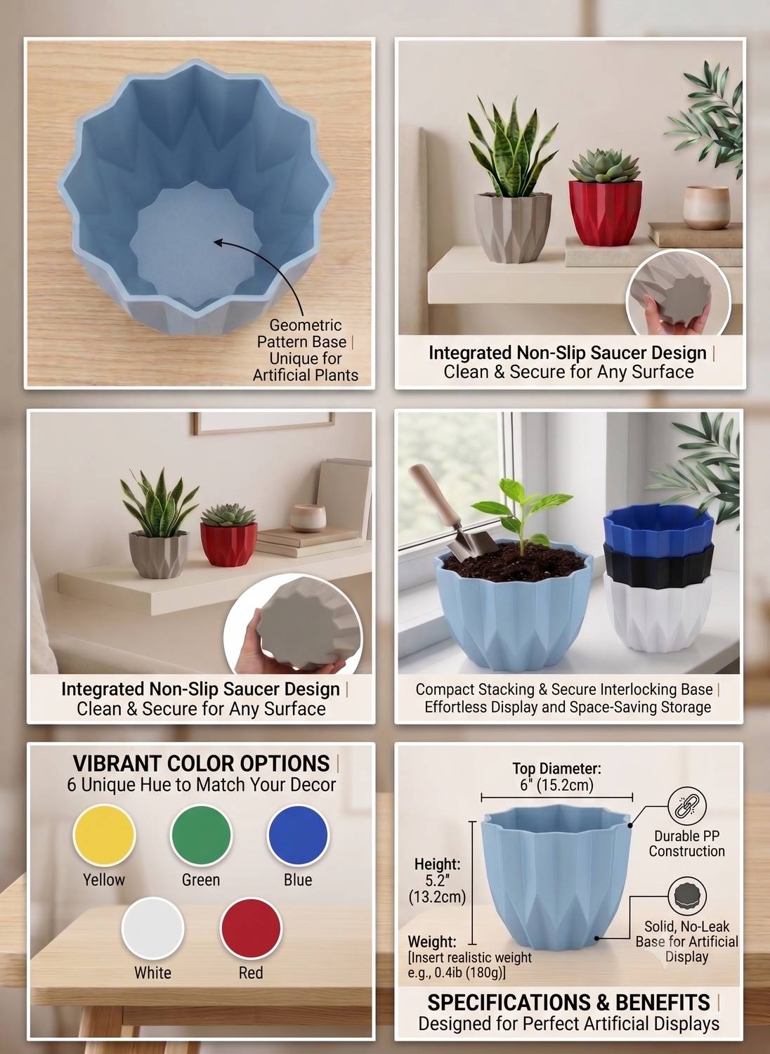 TIPPITY Lavish Crystal Flower Plant Pot - Image 5