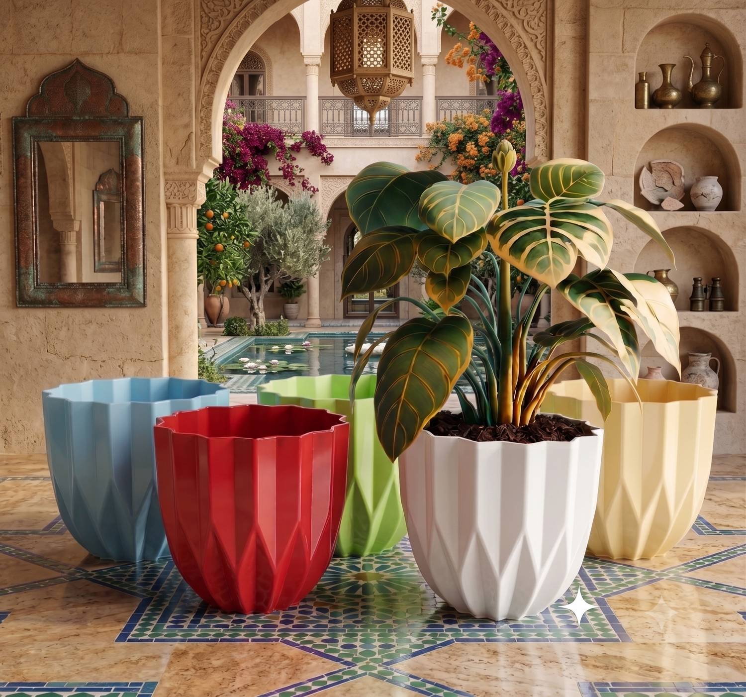 TIPPITY Lavish Crystal Flower Plant Pot - Image 1