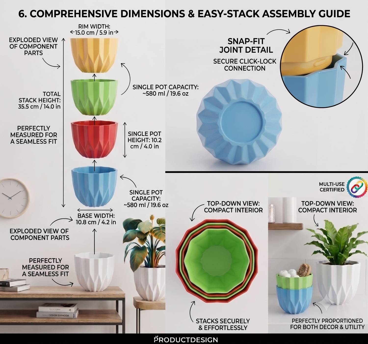 TIPPITY Lavish Crystal Flower Plant Pot - Image 2