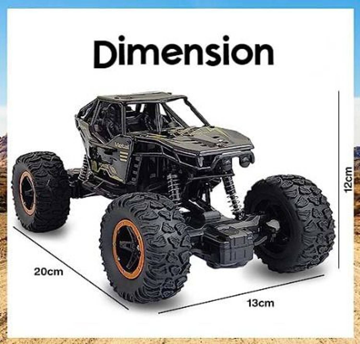 Rachna enterprise Remote Control Rock Crawler Car Toy for Kids Black - Image 4