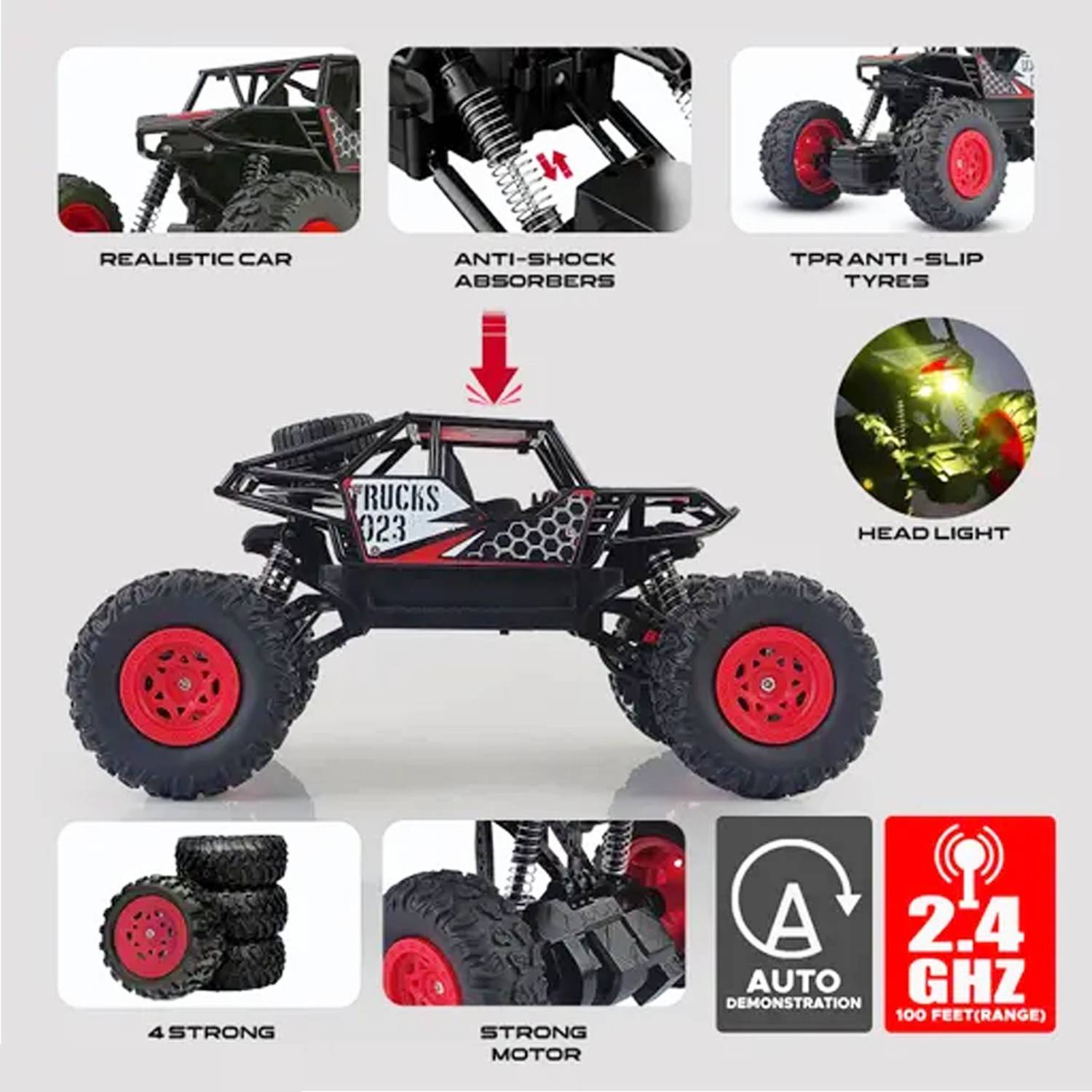 Toybharat RC Monster Car with Music & Lights - Image 3