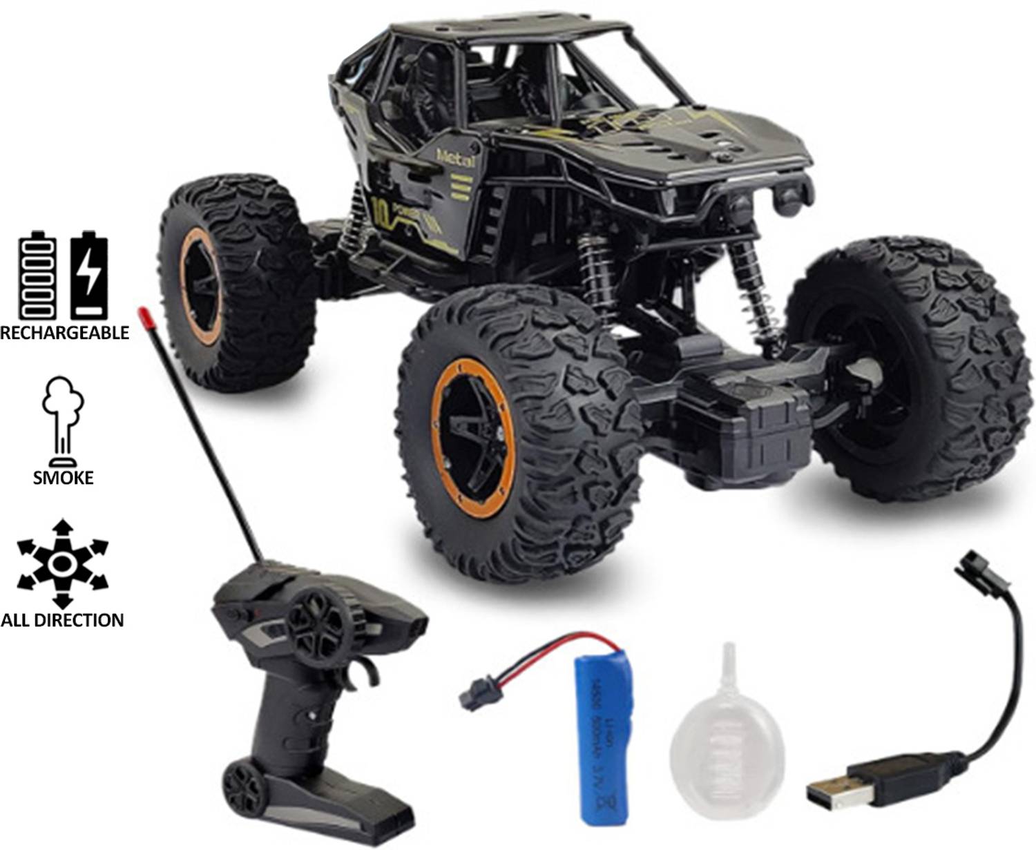 Rachna enterprise Remote Control Rock Crawler Car Toy for Kids Black - Image 1