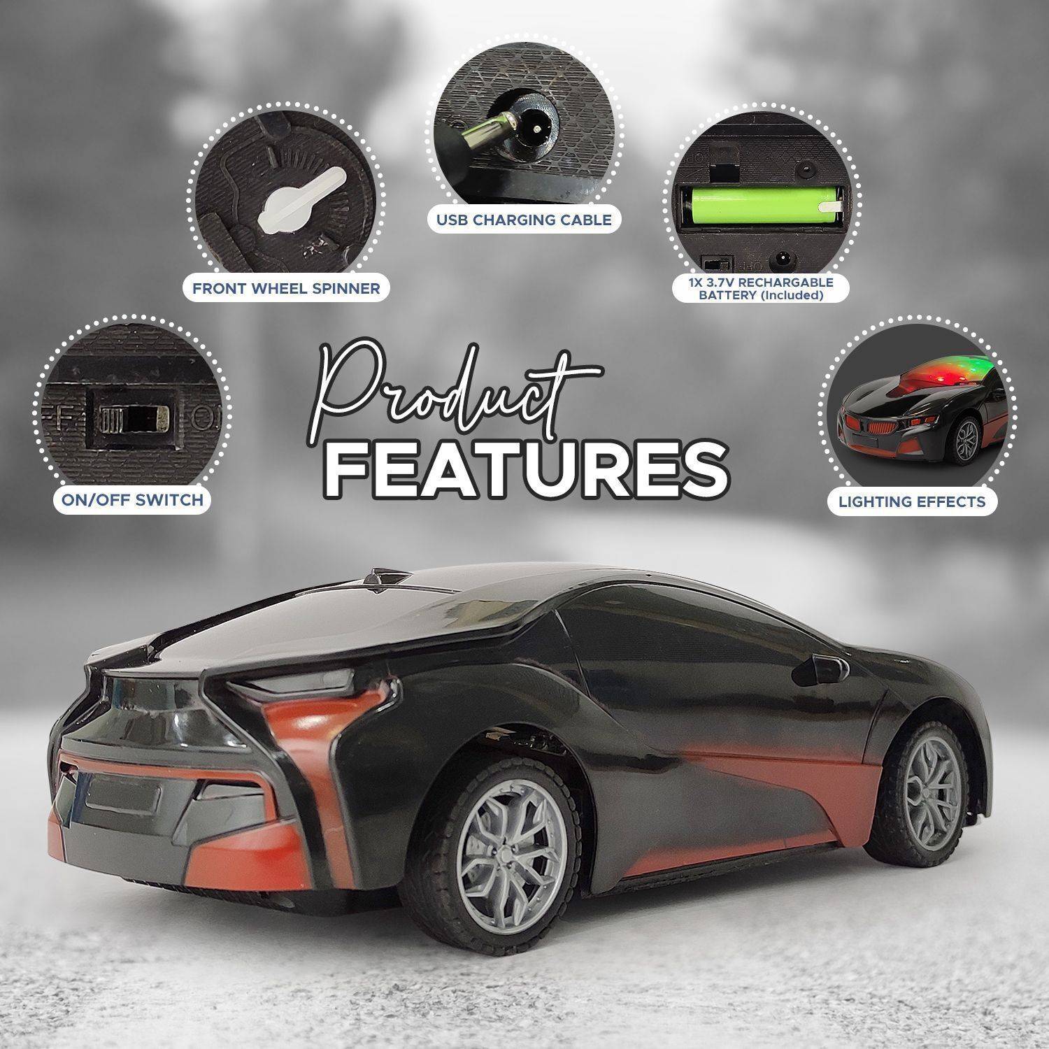 NHR 3D Lighting High Speed Remote Control Car - Image 3