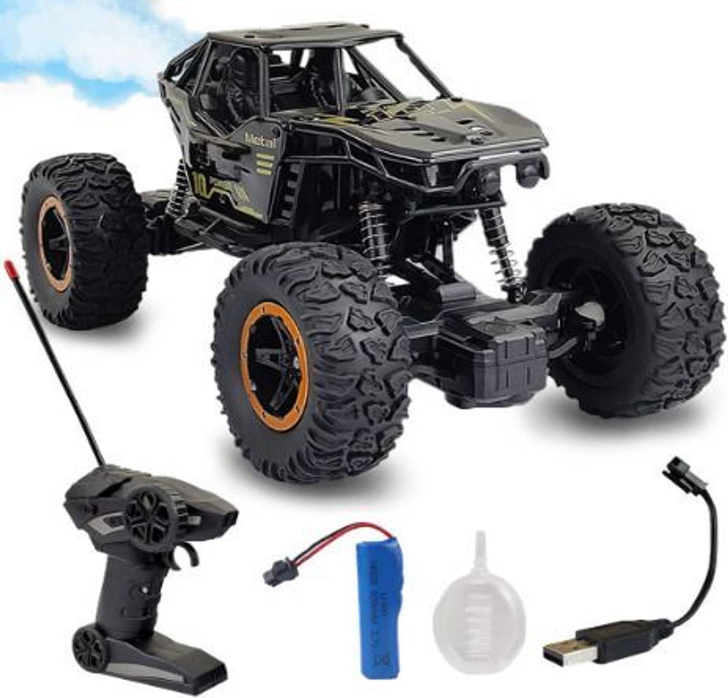 Rachna enterprise Remote Control Rock Crawler Car Toy for Kids Black - Image 2
