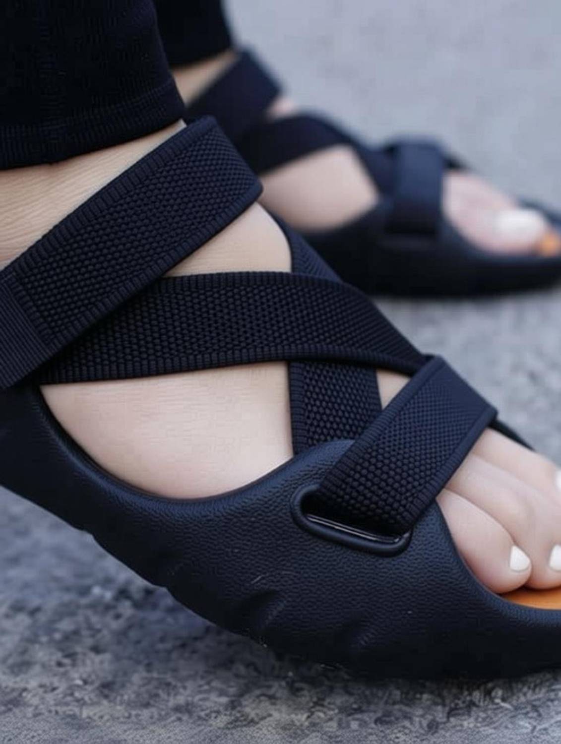 VECHLO Men Black Sports Sandals - Image 3