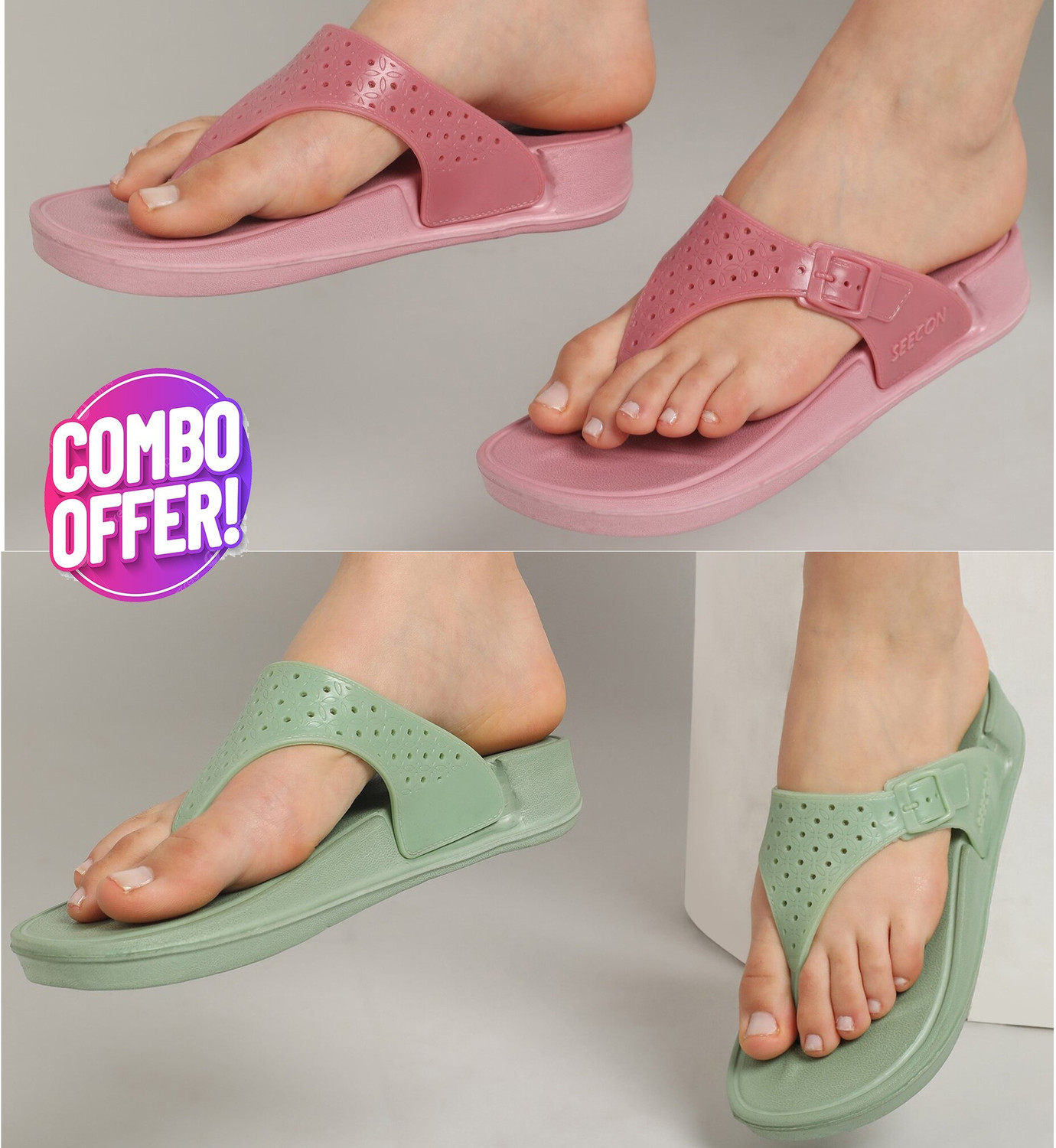 Butzke Women Pink, Green Flats