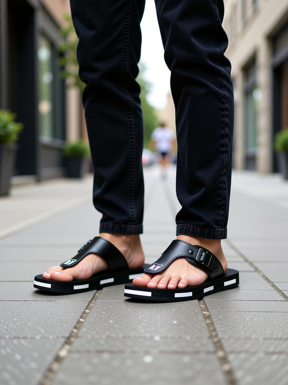 ASF Men Black Sandals