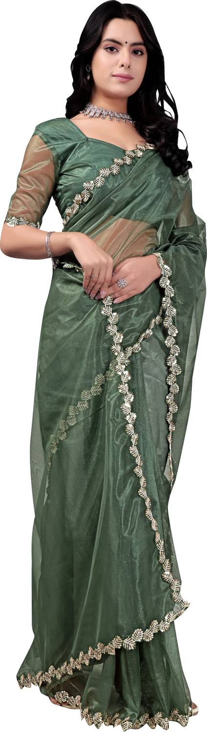 RUCHKET Embellished Bollywood Net Saree - Image 4