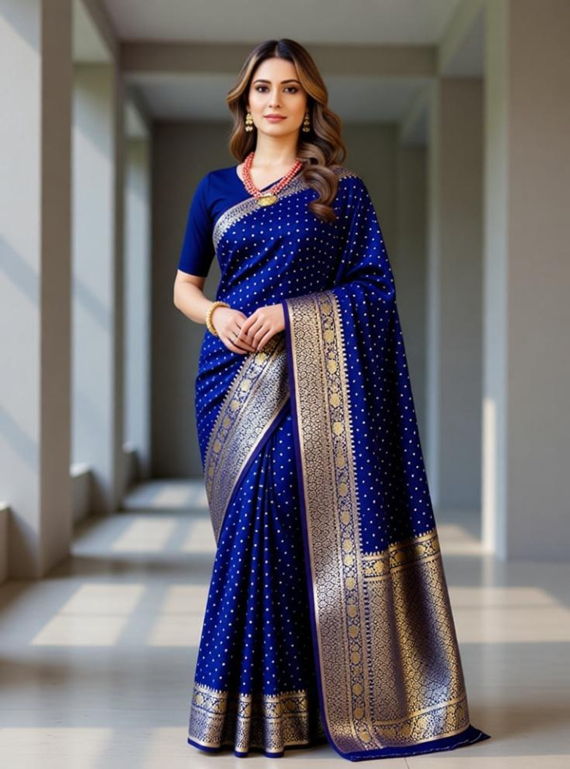 FAB WOVEN Woven Banarasi Art Silk Saree with Unstitched Blouse