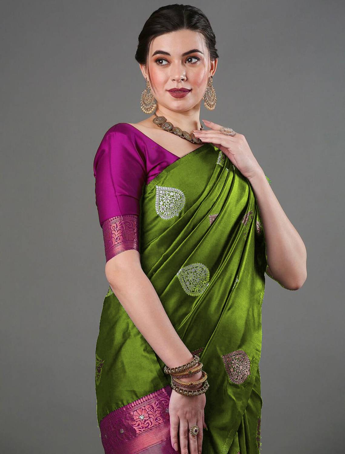 FAB WOVEN Printed Banarasi Art Silk Saree with Unstitched Blouse